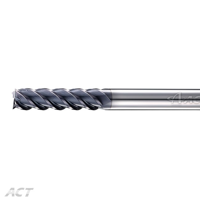 (S4KEL) 4 Flute High-hardness Long Length 45° Square Endmill - HRC60 and above