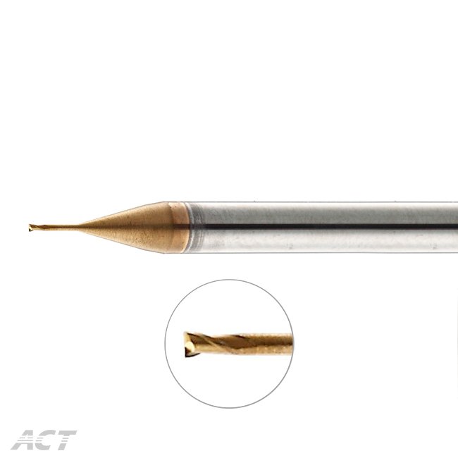 (X2SUE) 2 Flute Hardened Micro Diameter Square Endmill