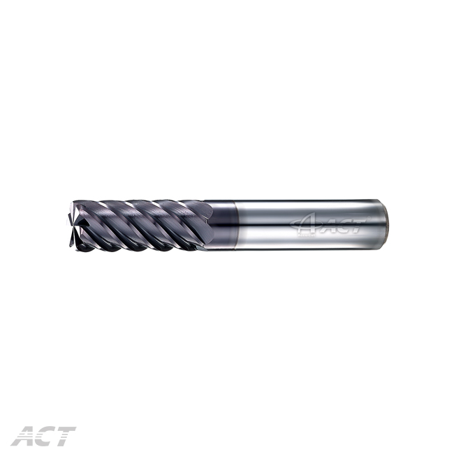 (6NBL) 6 Flute Long Shank Corner Radius - HRC50-60